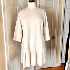 TopShop Ivory Shift Pleated Short Dress Size 10